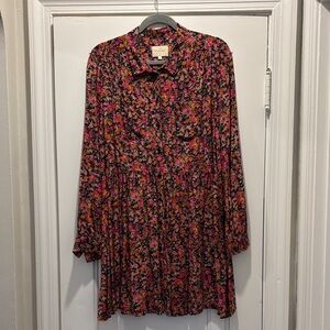 Sezane leana Long Sleeve Floral Dress